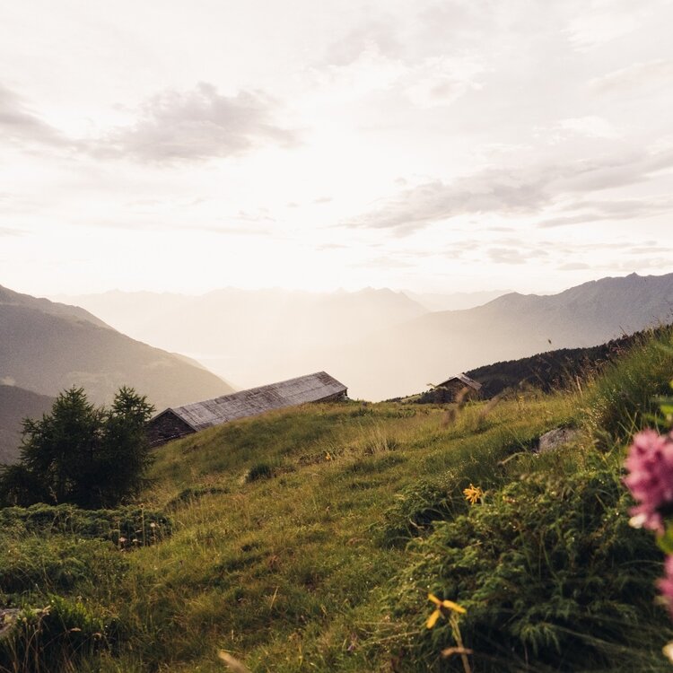 Baitone with view over the Lower Valtellina