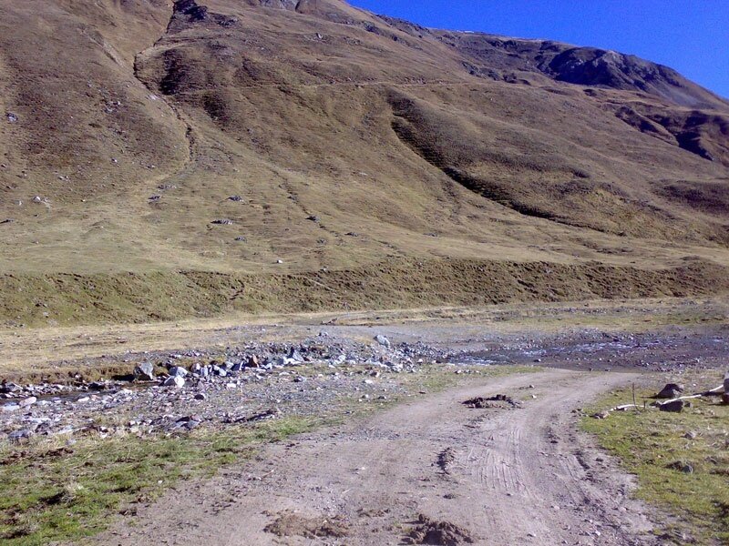 Il percorso su strada sterrata