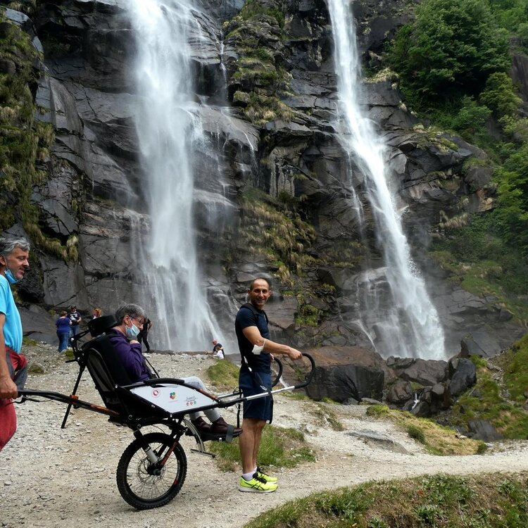 Chiavenna to Acqua Fraggia waterfalls by joëlette