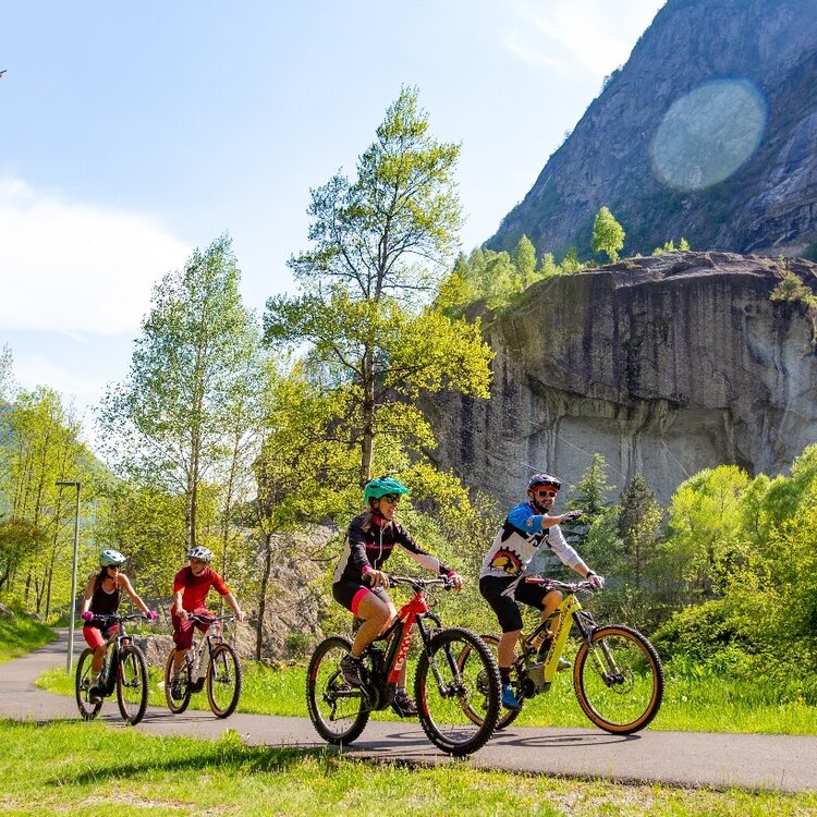 The cycle path near Sasso Remenno, the largest monolith in Europe