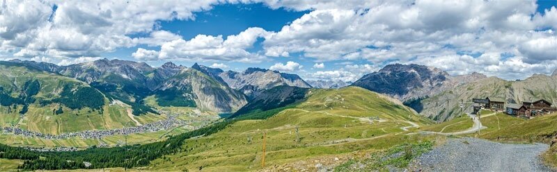 Salendo al Crap de la Paré panoramica su Trepalle, Mottolino e Livigno (2)
