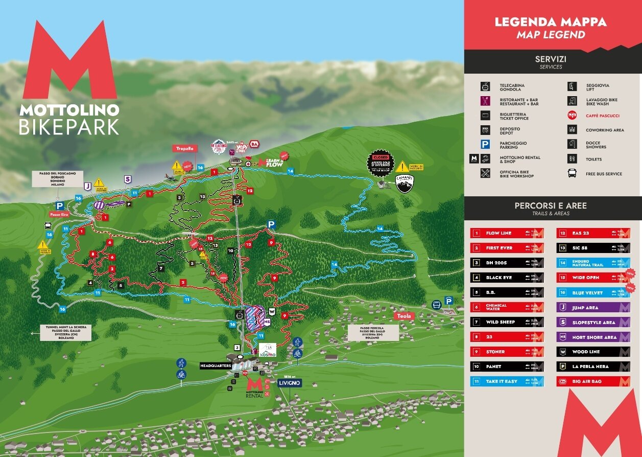 Mappa Mottolino Bikepark 2026