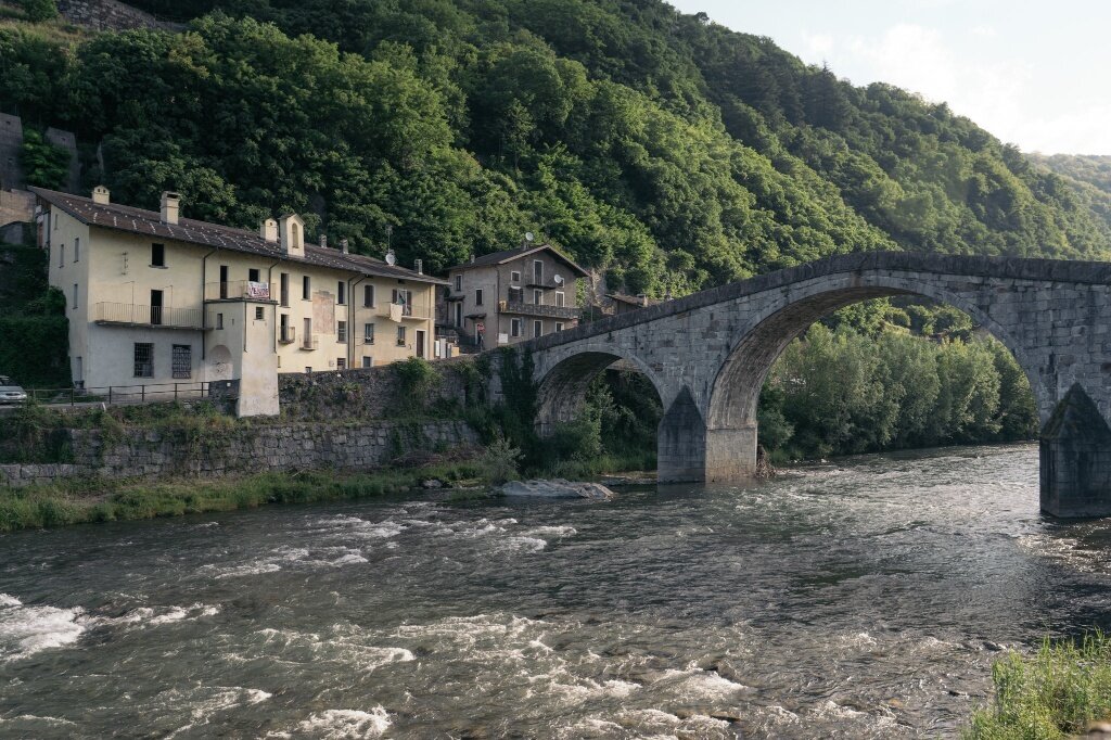 The bridge of Ganda over the Adda river in Morbegno