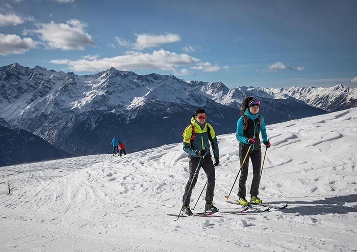 The "SALINE" ski mountaineering route from Prato Valentino to the Alp