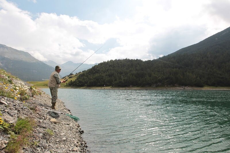 Fishing at the Cancano lakes