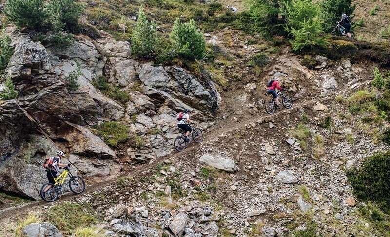 Challenging section on the Mottolino Biketrail.