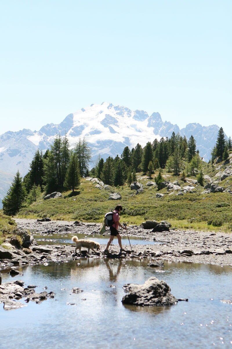 Strolling, crossing the stream